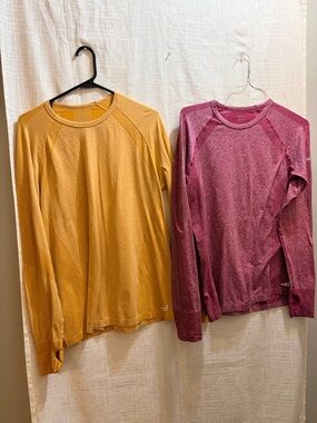 bcg Mustard Yellow and pink Athletic Long Sleeve Top